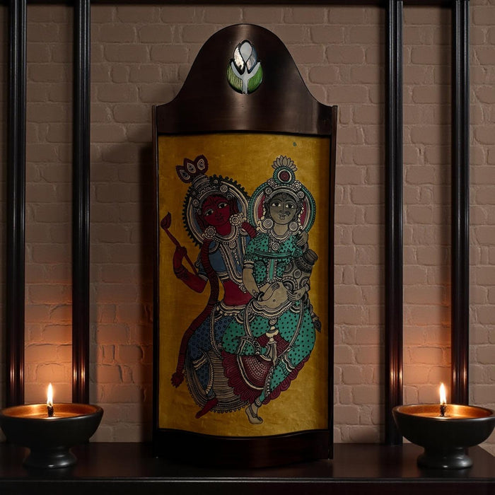 Radha–Krishna Kalamkari Painting on Cloth