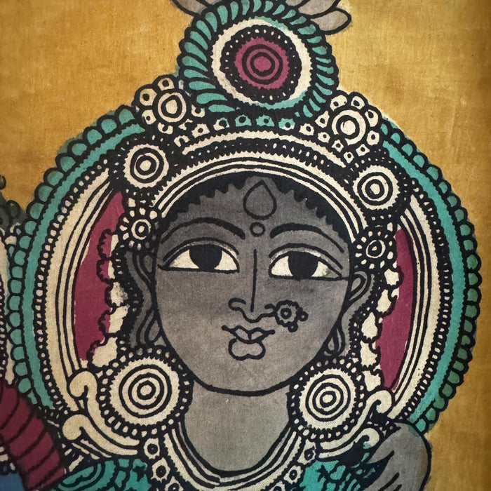 Radha–Krishna Kalamkari Painting on Cloth