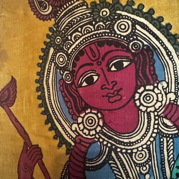 Radha–Krishna Kalamkari Painting on Cloth