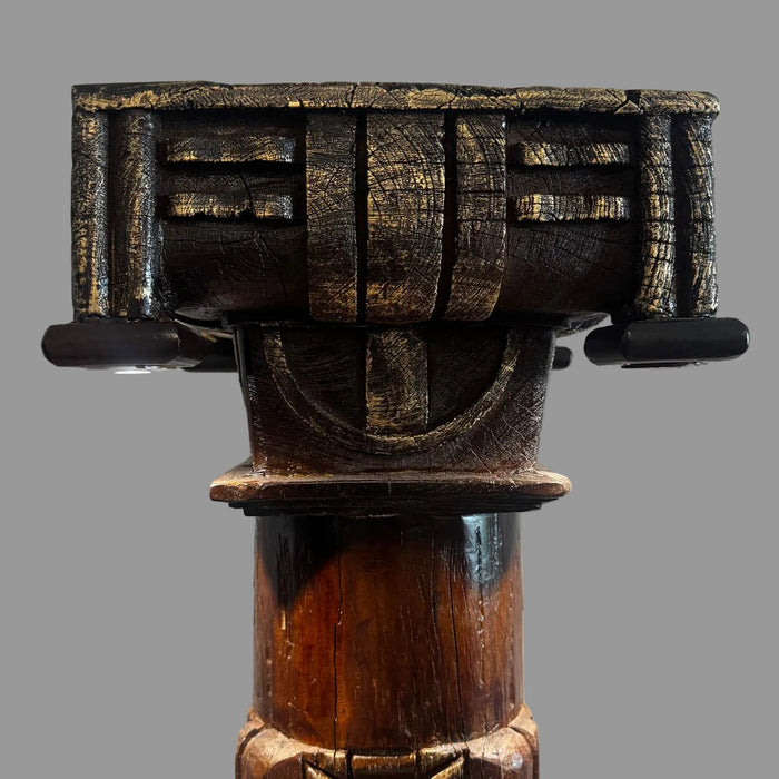 Art Deco Pillar in Solid Teak Wood : Stambh 9