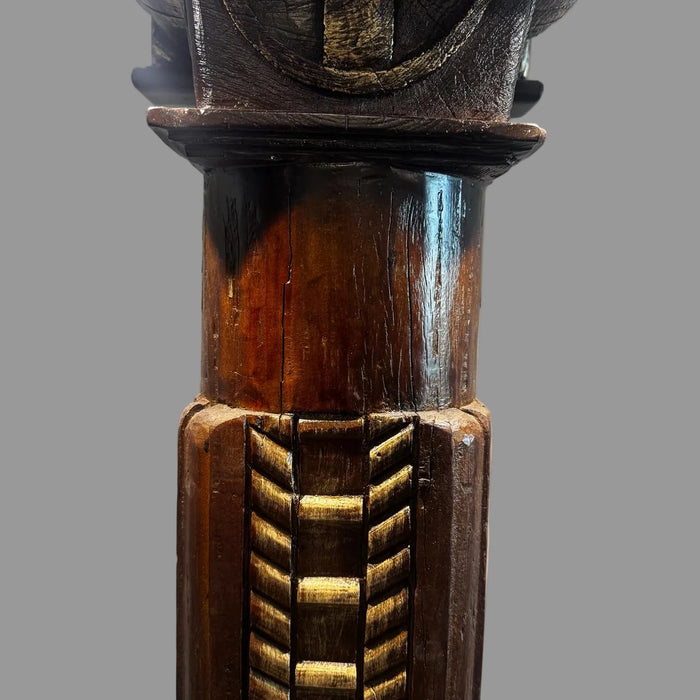 Art Deco Pillar in Solid Teak Wood : Stambh 9