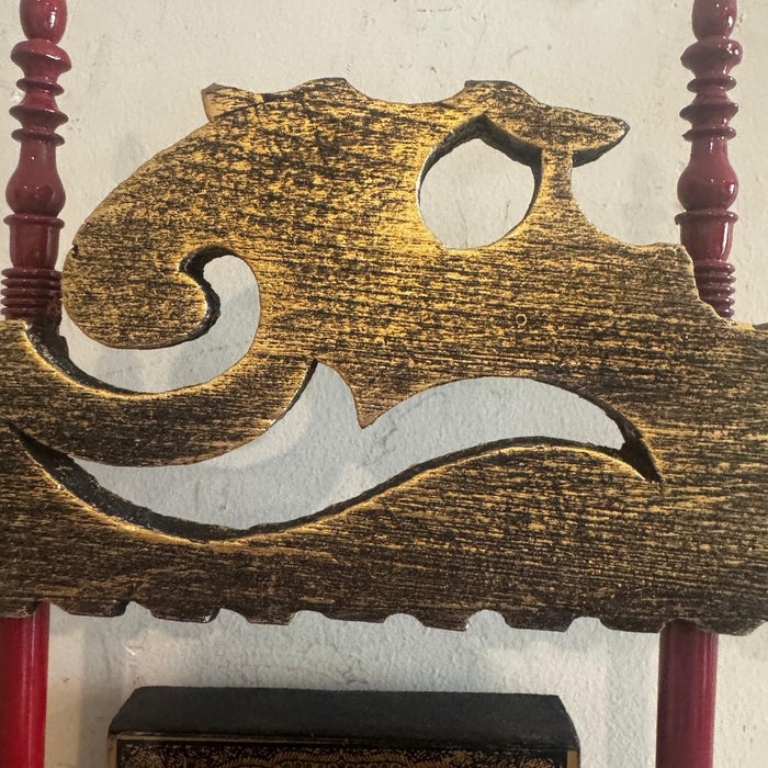 Framed Tanjore Ganesha with Diya Ledge