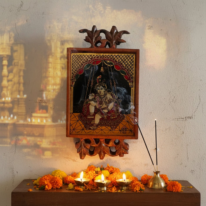 Framed Tanjore Painting of Lord Krishna