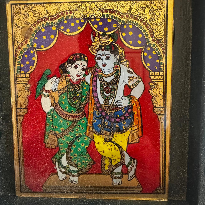 Framed Radha Krishna Tanjore Painting