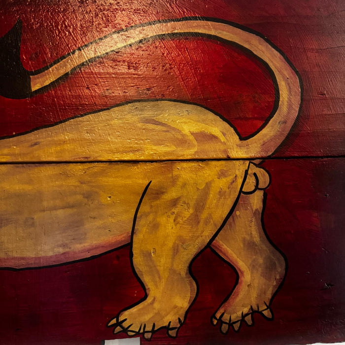 Tibetan Tiger Panel on Wood-2