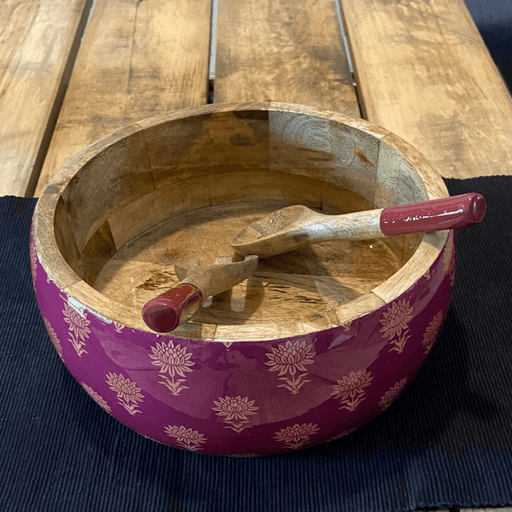 Mahira- Salad bowl With Spoon and Fork - Khojcrafts