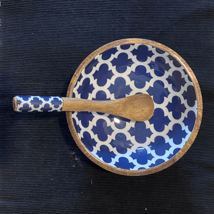 Ira- Patterned Salad bowl With Spoon - Khojcrafts
