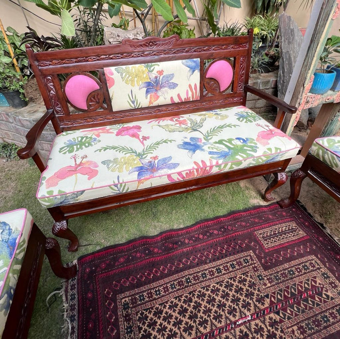 Mohish : Vintage Wooden Sofa