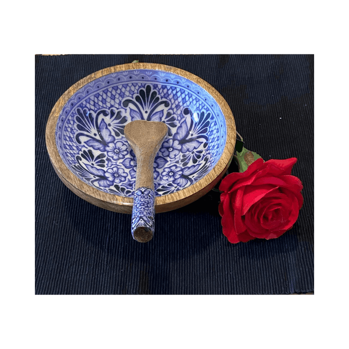 Ila- Blue Salad bowl with Spoon - Khojcrafts