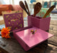 Deep Lavendar : Napkin, Tissue  and Cutlery box ( set of 3) - Khojcrafts