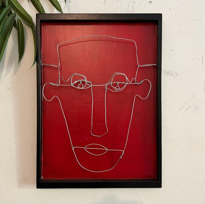 Abyan: Wall Decor of  Framed Man with Spectacles