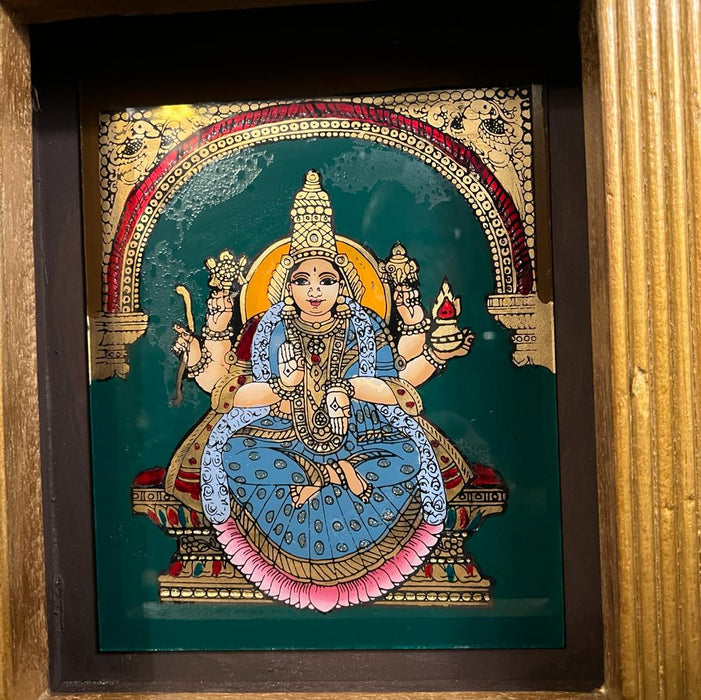 Tanjore Painting : Ashtalakshmi  Idols ( Painting 2, Custom Designed Gold Frame )