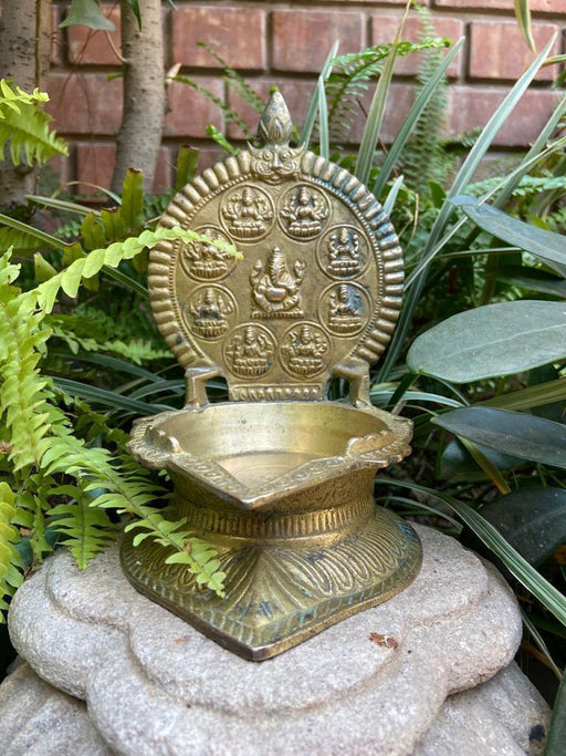 Ashta Lakshmi -2 ; Vintage Brass Diya - Khojcrafts