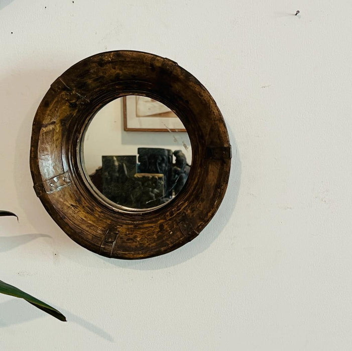 Aaina 13 : Circular mirror with  a rimmed border( Sold Individually)