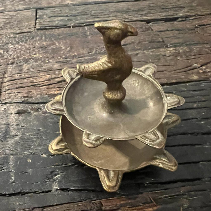 Vintage Brass Diya 2- Double Level  ( table top )