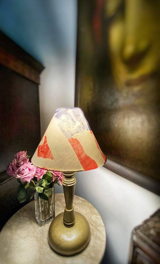 Gold Lamp with the WaterColour Shade - Khojcrafts