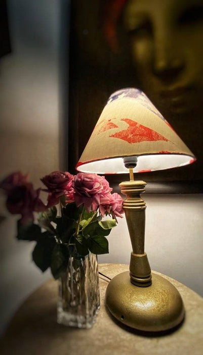 Gold Lamp with the WaterColour Shade - Khojcrafts