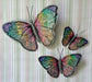 Multicolored  Metal Butterflies ( set of 3) : L, M, S - Khojcrafts