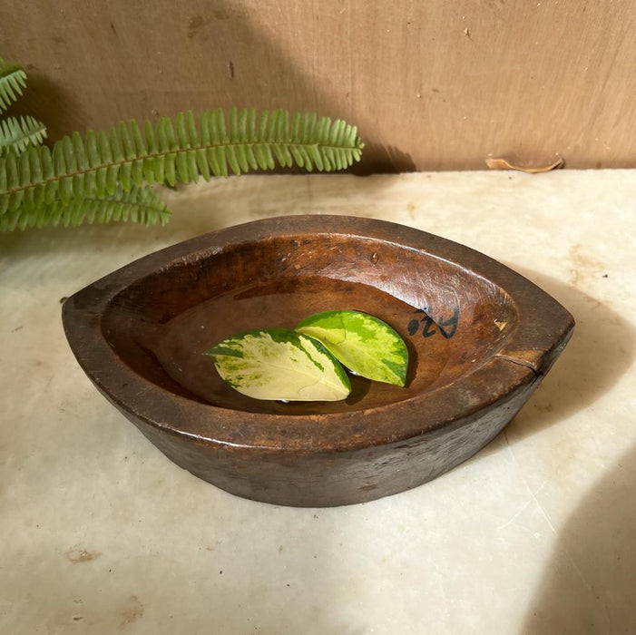 Noshaba : Boat  Shaped  Wooden Bowl ( Single wood piece )