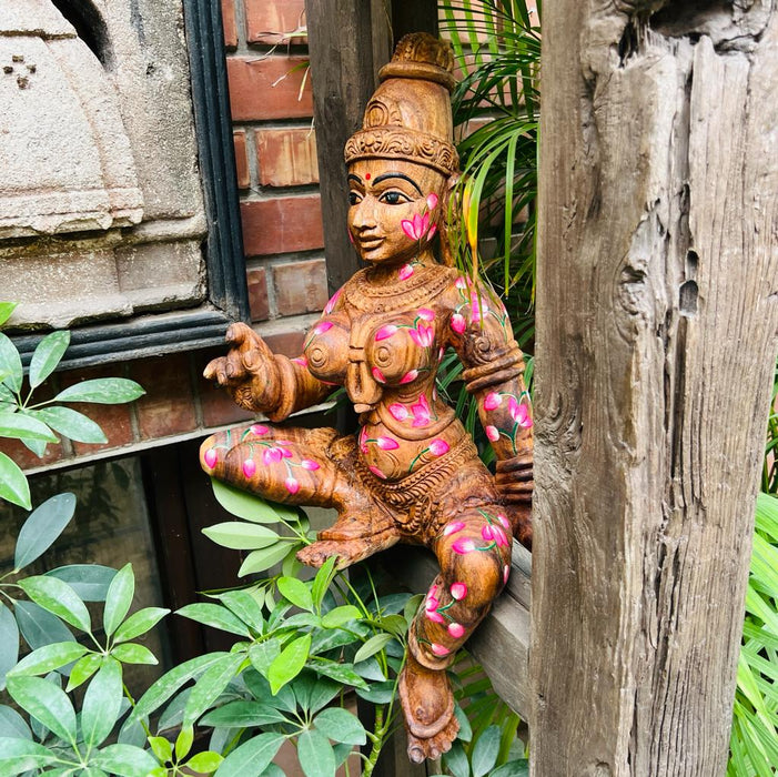 Parvati : Sitting Posture Wooden Statue ( 2 feet + )
