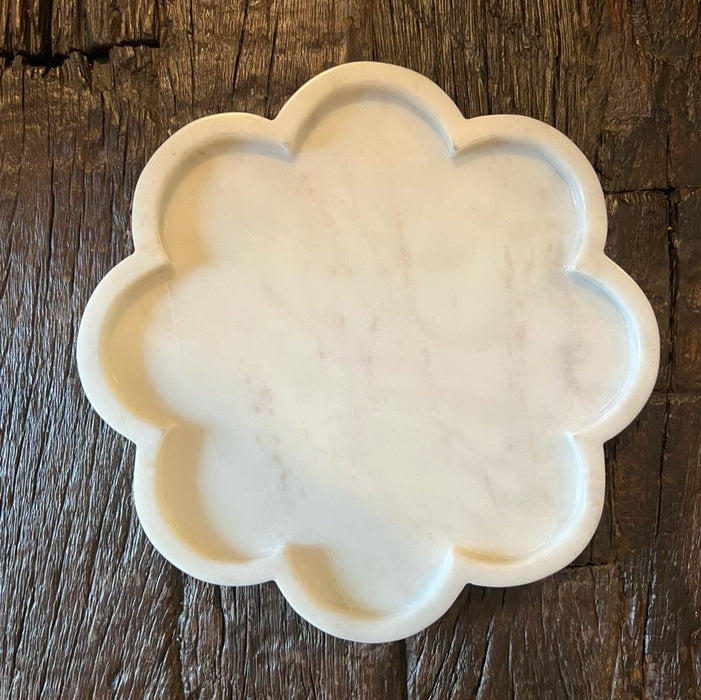 Safeena: No inlay Marble Platter ( 9 inches dia )