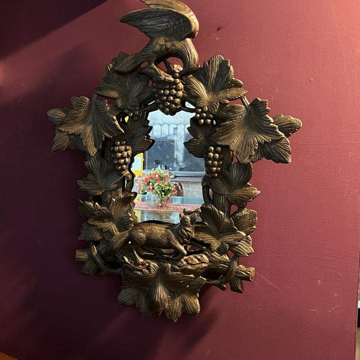 Collectors Piece Shanza : Vintage Cast iron mirror with Leaf Design