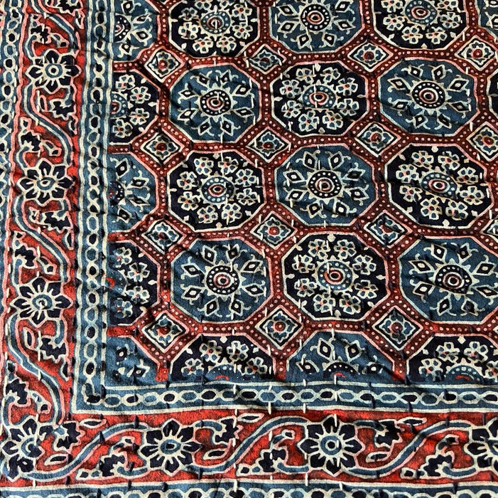 Tazmeen: Ajrakh Bed cover