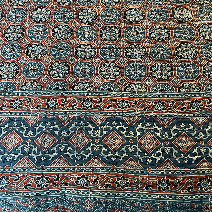 Tazmeen: Ajrakh Bed cover