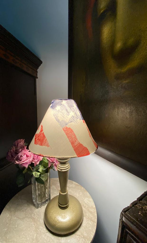 Gold Lamp with the WaterColour Shade - Khojcrafts